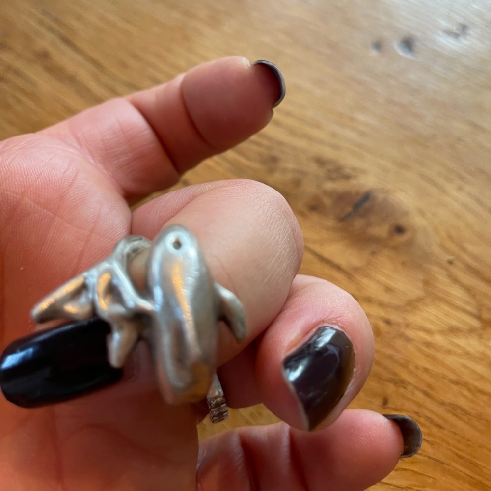 Silver dolphin ring